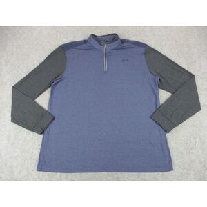 Louis Castel Shirt Mens‎ Medium 110 Blue Quarter Zip Long Sleeve Lightweight